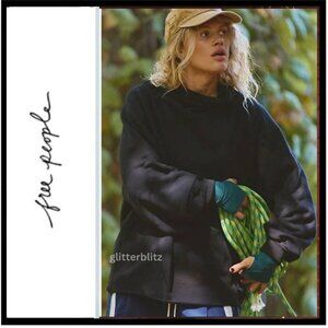 Free People Cutback Mock Neck Pullover Sweatshirt